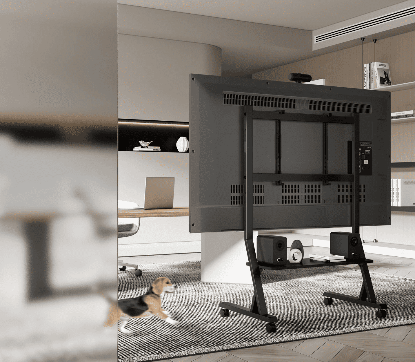 Soporte TV Rollin Black Trasera
