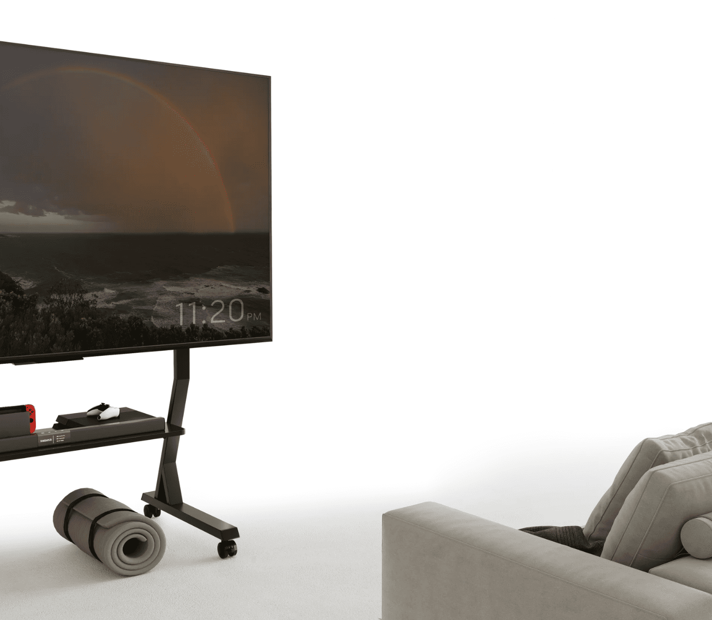 TV Soporte Ruedas Rollin Black