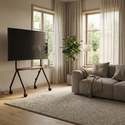 Soporte TV con ruedas ⎮ROLLIN NATURE - ROSTRO