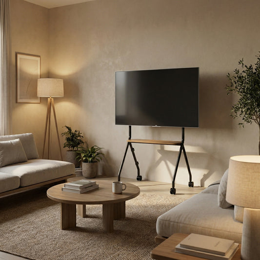 Soporte TV con ruedas ⎮ROLLIN NATURE - ROSTRO