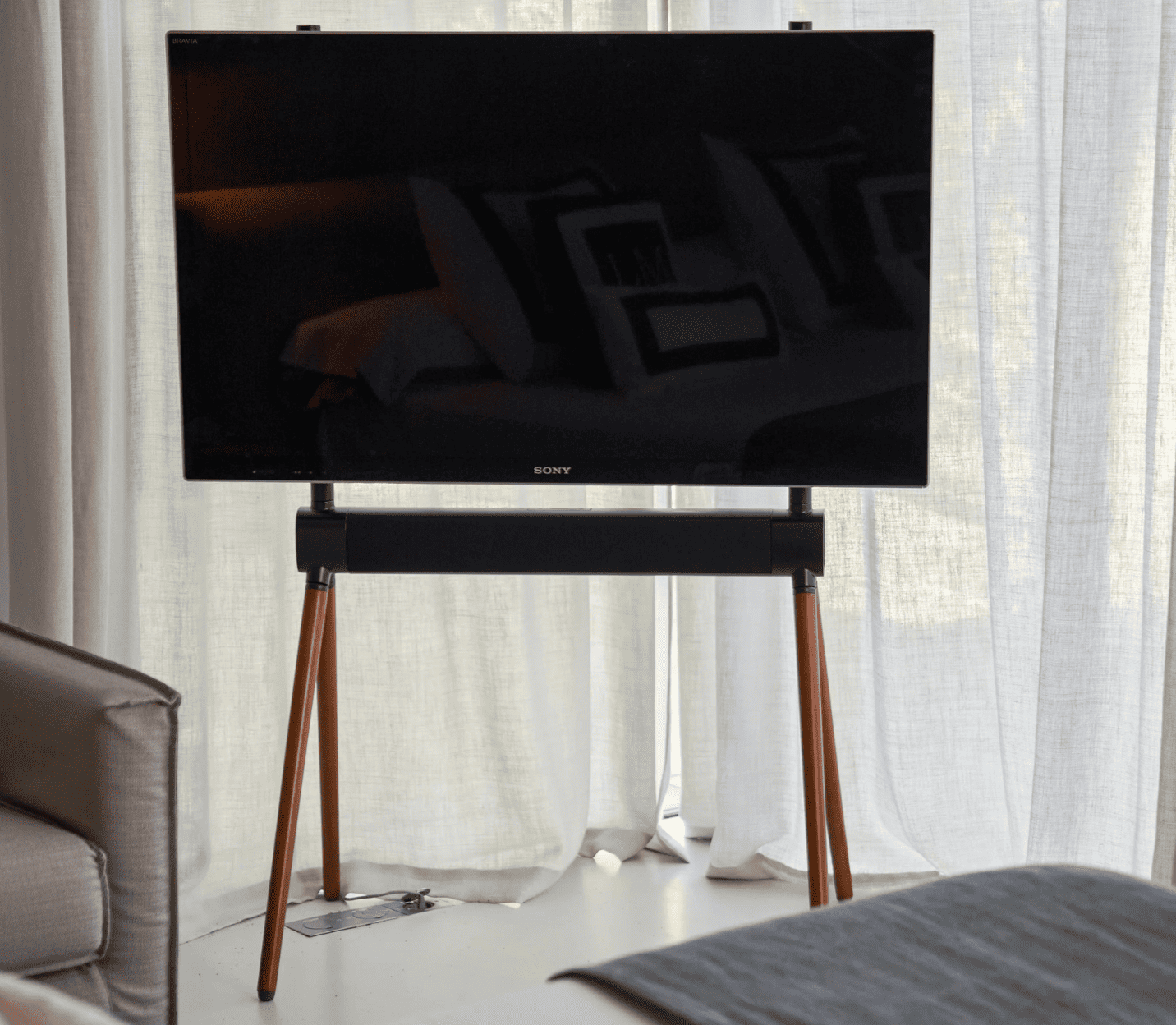 Soporte TV Nature Dark Audio Barra Sonido Interior